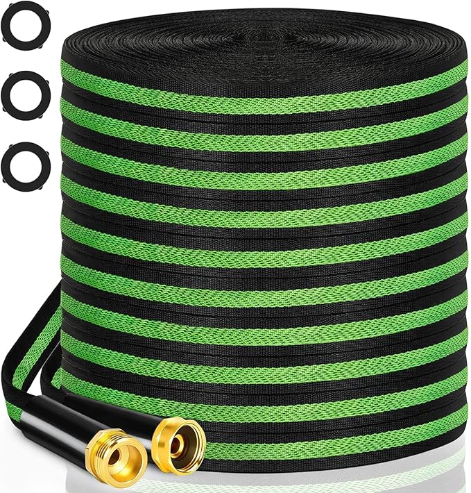 Garden Hose 50ft Flexible Non-Expandable Water Hose Kink-Free Lightweight Leak-Proof High Pressure Durable Outdoor Portable Fabric Hoses Pipe with 3/4” Sturdy Fittings for Yard Lawn Car Wash
