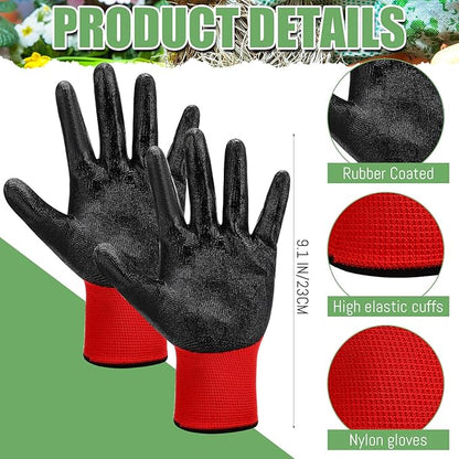 Sintuff 120 Pairs Gardening Gloves Bulk for Men Women Breathable Rubber Coated Gloves for Garden Yard