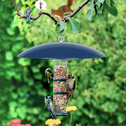 Bird Feeder Dome Guard,Squirrel Baffle for Hanging Feeder,13-Inch Cover for Shepherd's Hook in the Outdoors,Smart Birds Feeder's Umbrella(Blue), 1 Pack