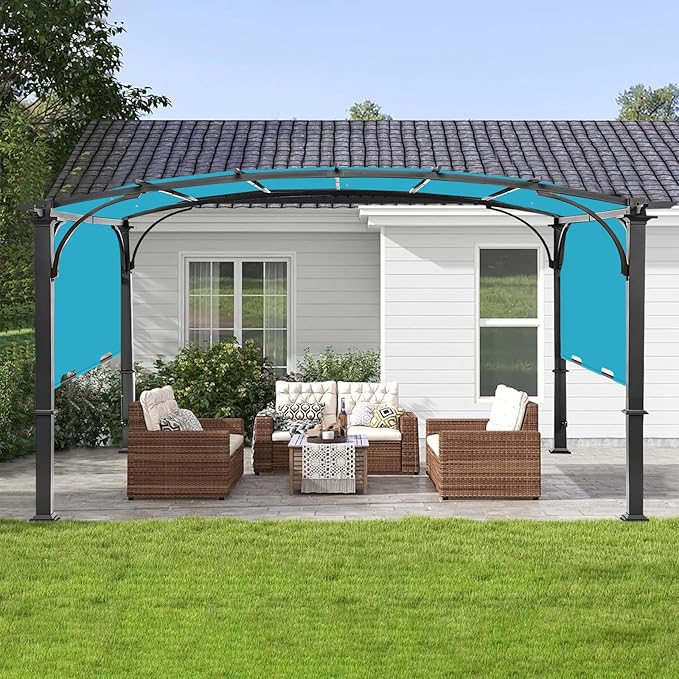 Pergola Canopy Replacement Cover for Lowe's Allen + Roth 10x10 Ft Freestanding Pergola, 200" x 103" Shade Cover, Compatible with Model #L-PG152PST-B,Cover Only (Turquoise)