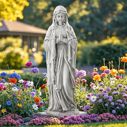 Virgin Mary Praying Statue, Large 30" Outdoor Religious Garden Statue, Blessed Mother Mary Statues Catholic, Durable Weather MGO Stone Sculptures Decorations for Home,Yard,Patio,Forch