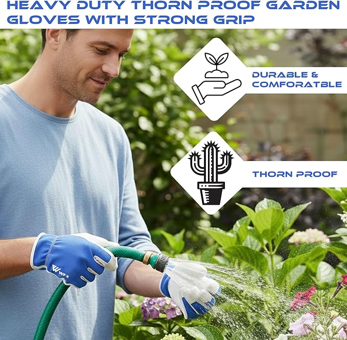 Work Gloves Gardening Breathable Rigger Palm Gardening Gloves Ladies Mens Gripper Utility Leather Thorn Proof