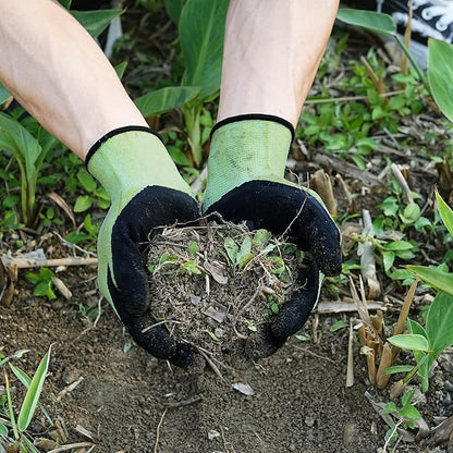 Pleneal Gardening Gloves for Women Men - 6/3 Pairs Garden Gloves with Grip, Latex Coated Working Glove, Medium Size