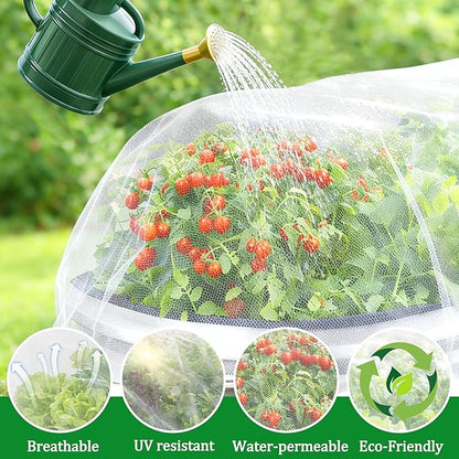 2 Pack Garden Netting for Raised Beds, 4 x 2 Ft Raised Bed Plant Covers for Garden Protection, Fine Mesh Bird Netting Pest Barrier Screen with Drawstring for Protecting Vegetables Fruits Crops