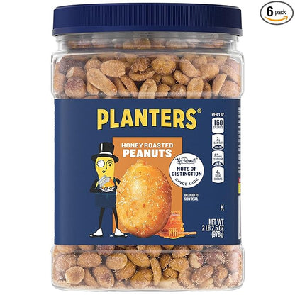 PLANTERS Honey Roasted Peanuts (2.16 lb Container) 6PK