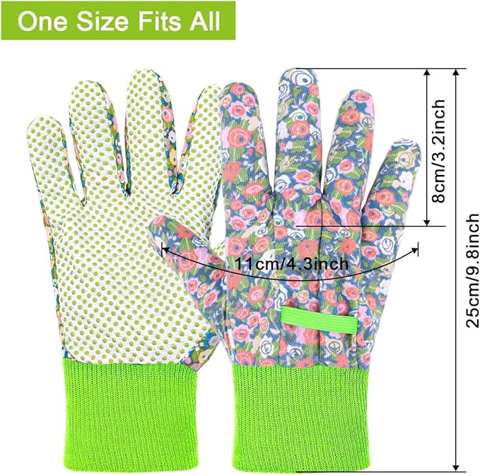 Ainiv Floral Gardening Gloves for Women/Ladies, Non-Slip Garden Work Gloves,Breathable Yard Work Glove Light Working Gloves