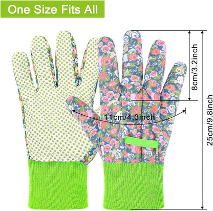Ainiv Floral Gardening Gloves for Women/Ladies, Non-Slip Garden Work Gloves,Breathable Yard Work Glove Light Working Gloves