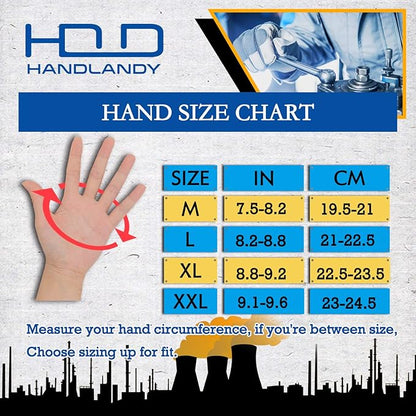 HANDLANDY Work Gloves for Men & Women, Utility Mechanic Working Gloves Touch Screen, Flexible Gardening Gloves for Yard