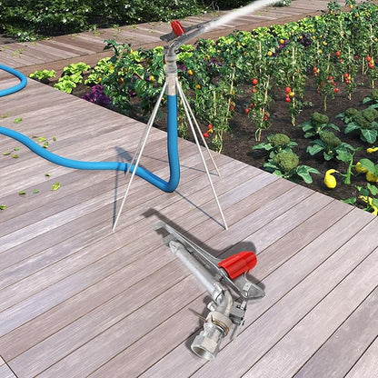1.5 inch Agriculture Farm Irrigation Sprinkler, Large Area Watering Spray Gun Sprinkler 360° Rotary Farm Lawn Garden Irrigation System for for Field Orchards Tea Gardens Forestry, 2PCS