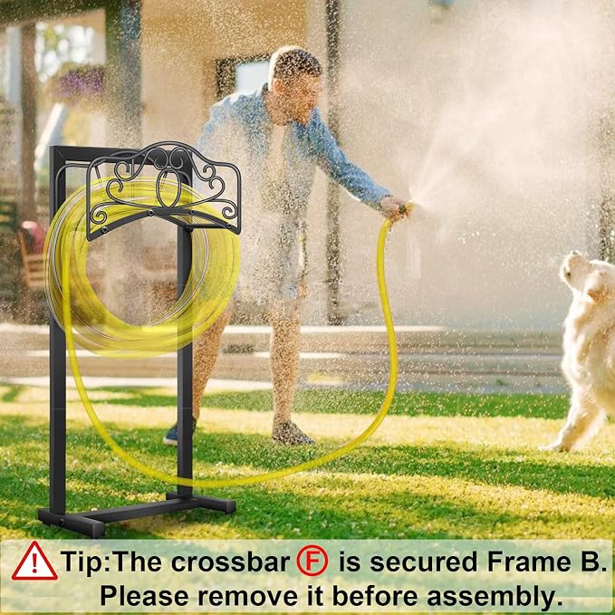 Garden Hose Holder -Upgraded Hose Holder Holds,Freestanding Heavy Duty Hose Hanger,Sturdy Hose Stand and Hose Storage for Lawn & Yard,Black(Butterfly-Style)