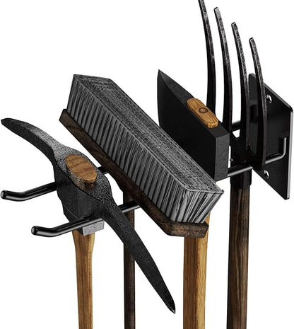 4-Pack Heavy-Duty Garage Wall Hooks, Solid Steel Tool Hanger for Shovel, Rake, Broom, Yard & Garage Organization
