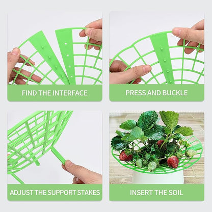 5 Packs Strawberry Supports - Reusable Strawberry Plant Stand Waterproof Growing Frame Plastic Fruit Tray Protectors Sturdy Strawberry Growing Racks to Keep Strawberries Off Mold, Rot and Dirt