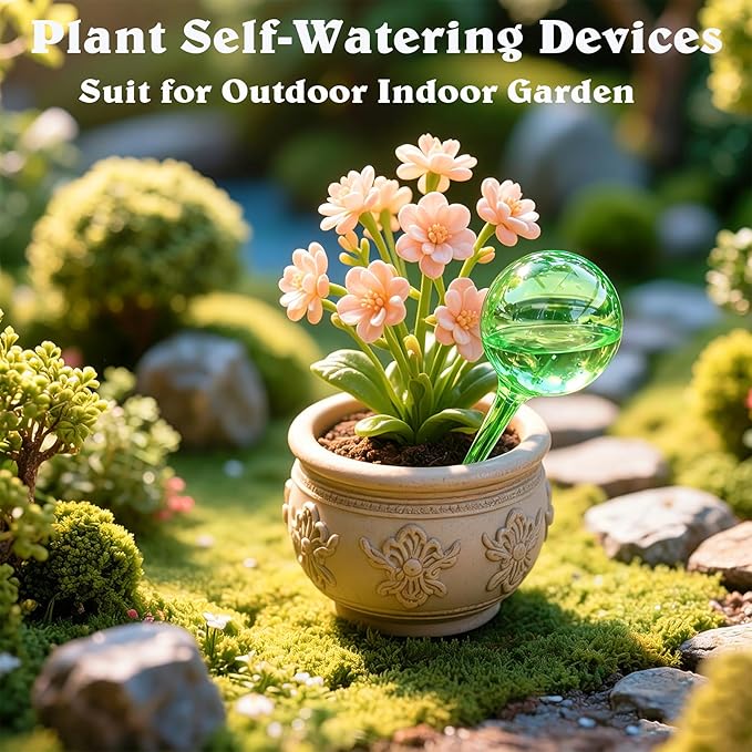 MOONSOUND Plant Watering Dispenser, 10Pcs Plant Watering Devices, Premium Plant Automatic Waterer, Indoor Outdoor Plant Self Watering Spikes, Pot Flower Self Watering Bulbs