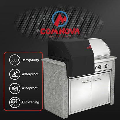 Comnova Built-in Grill Cover for 48 Inch - 600D Island BBQ Grill Top Covers Heavy Duty & Waterproof, Premium Built in Barbecue Cover for Char-Broil, Napoleon, Bull, Weber and More - 48 x 29 x 26 Inch