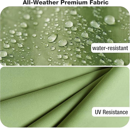 Joyside Outdoor Chair Cushions Set, 22x25/22x24 Inch Patio Furniture Deep Seat Cushions, Water Resistant & Thick Cushion, Outdoor Replacement Cushions for Seat and Sofa (Green, 3 Set)