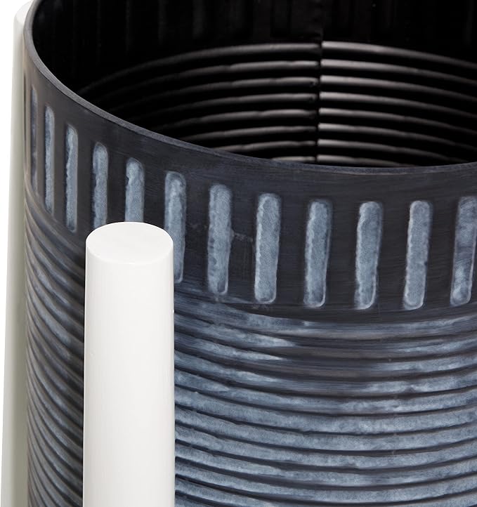 Deco 79 Modern Metal Round Planter, Set of 2 18", 15"H, Black