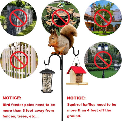 Squirrel Baffle for Bird Feeder Pole,Installation Without Removing the Pole,Wrap Around Poles Protect Bird Feeder,Suitable for Shepherd Hooks