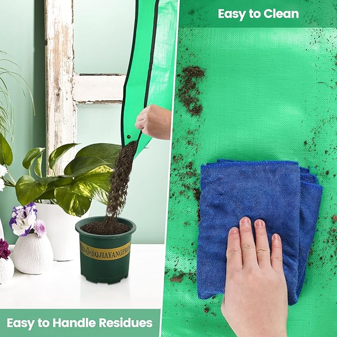 2 Pcs 26.8" x 26.8" Potting Mat for Indoor Plants Transplanting Control Mess Square Repotting Mat Gardening Gifts