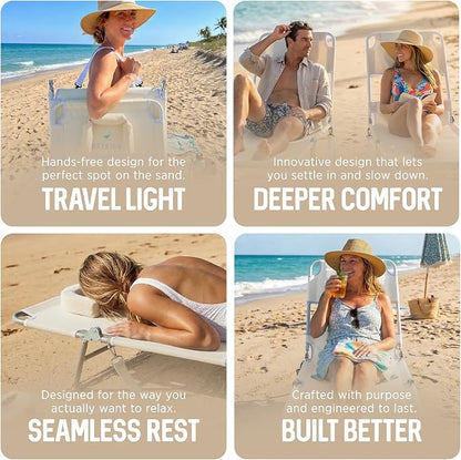 Ostrich 72 by 22 Inch Versatile Chaise Lounge Portable Reclining Lounger, Outdoor Patio, Beach, Lawn, Camping, or Pool Tanning Chair, White
