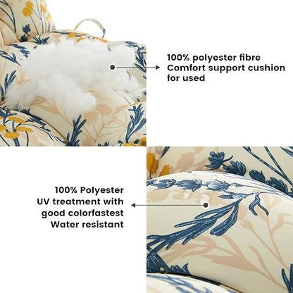 ARTPLAN Seat/Back Outdoor Chair Cushion,Set of 4 Patio Chair Cushion with Tie,Tufted Replacement for Patio Furniture,40x20x4 Inches,4 Count,Floral