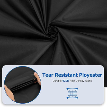 SunPatio Chaise Lounge Covers Outdoor Waterproof, 2 Pack Patio Lounge Chair Protector with Windproof Straps, Outdoor Furniture Covers All Weather Protection, 80" L x 30" W x 26" H, Black