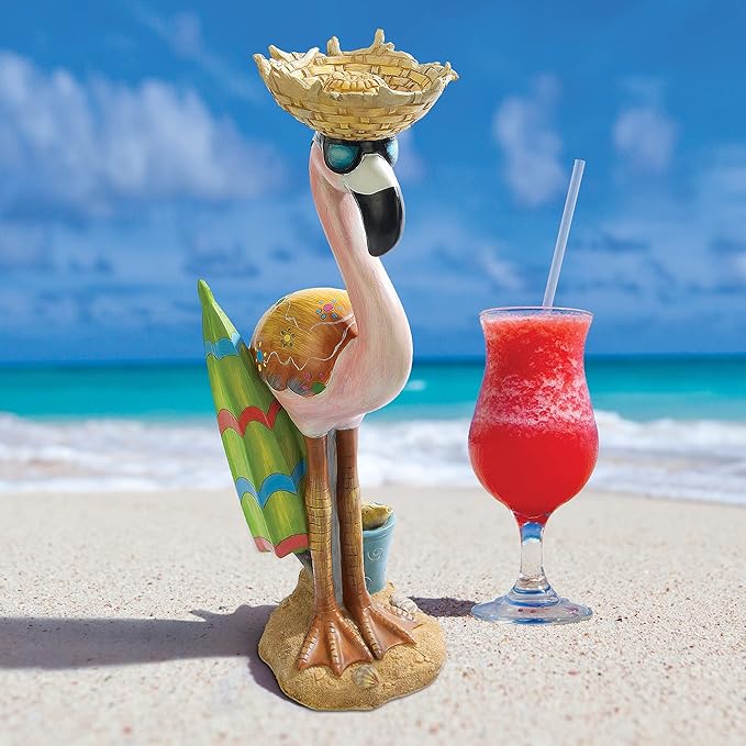 Luau Larry the Flamingo Pink Flamingo Garden Statue
