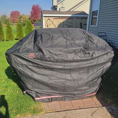 Turtle Life BBQ Grill Cover, 76-83 Inch Adjustable Heavy Duty Waterproof 6 or More Burner Barbecue Gas Grill Covers for Weber Summit Series Royal Gourmet MG Series, Black