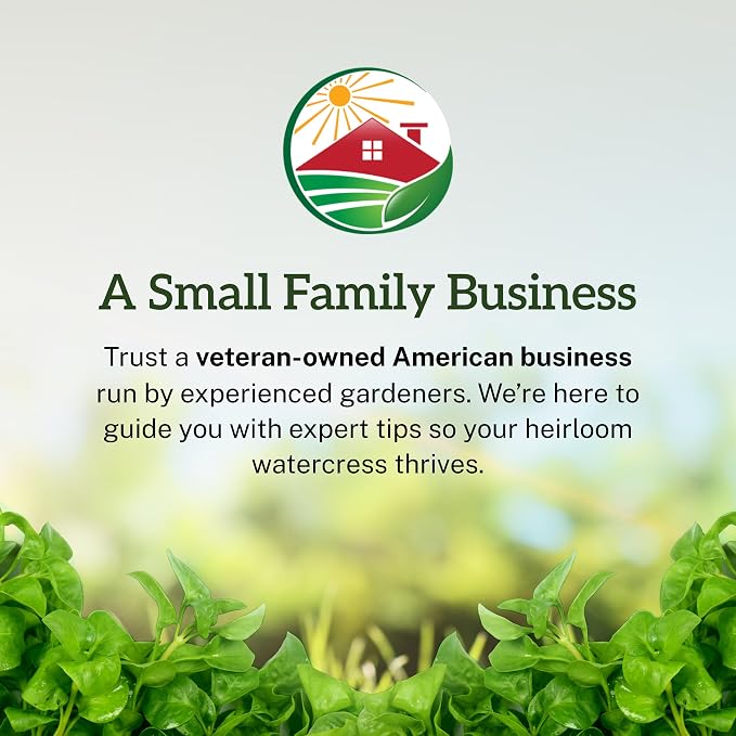 TKE Farms & Gardens - Watercress Seeds for Planting, 1500+ Non-GMO Heirloom Seeds, Grow a Nutrient-Rich Superfood, Easy for Indoor & Outdoor Gardens, Includes Planting Instructions, Qty 1