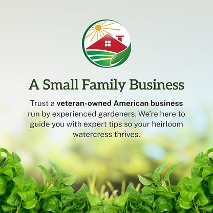 TKE Farms & Gardens - Watercress Seeds for Planting, 1500+ Non-GMO Heirloom Seeds, Grow a Nutrient-Rich Superfood, Easy for Indoor & Outdoor Gardens, Includes Planting Instructions, Qty 1
