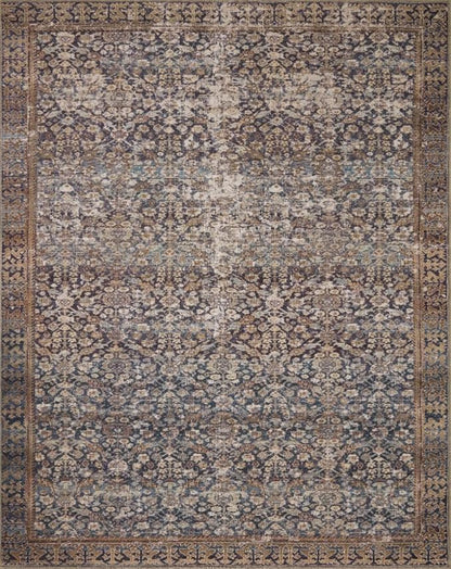 Loloi Amber Lewis Georgie Collection GER-05 Denim/Spice 2'-3" x 3'-9", .19" Pile Height, Accent Rug