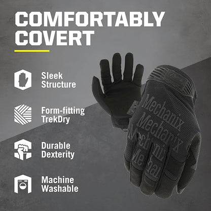Mechanix Wear Original Tactical Glove - High Performance Anti-Slip Grip Safety Gloves - Impact Resistant & Touchscreen Capable - Small - Covert Black