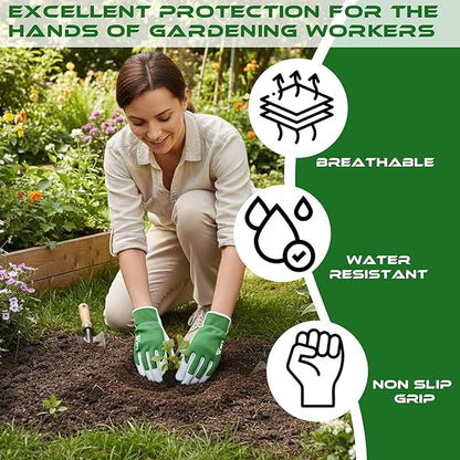 Work Gloves Gardening Breathable Rigger Palm Gardening Gloves Ladies Mens Gripper Utility Leather Thorn Proof
