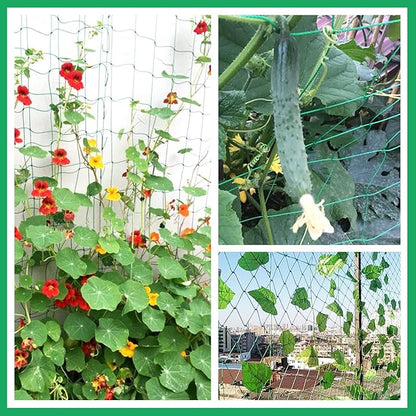 KINGLAKE GARDEN Trellis Netting for Climbing Plants 6 Ft x 12 Ft Green Garden Plant Netting Heavy-Duty Plastic Plant Trellis Netting for Tomato, Cucumber, Plants, Fruits, Flowers