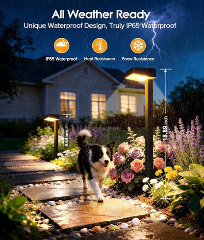 ELECLINK Solar Pathway Lights Outdoor, 6 Pack Garden Lights Solar Powered Path Lights with Bigger LED Lens, 2 Light Modes Waterproof Outdoor Solar Light for Yard Driveway Walkway Landscape Patio Lawn