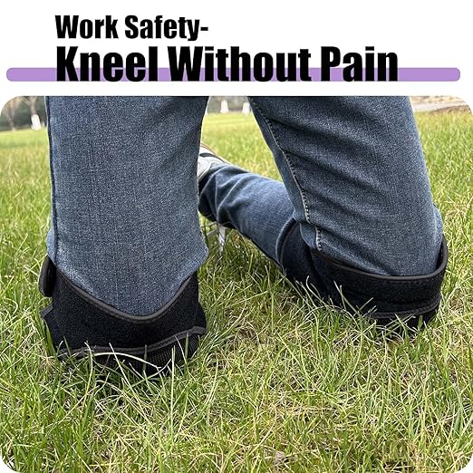 Work Knee Pads for Cleaning Gardening, Adjustable Foam Kneepad with Elastic Straps for Scrubbing Floors, Crawling Knee Cushion with Soft Inner Liner for Housekeeping Weeding Planting for Adult, Black XL