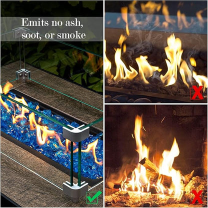 GASPRO 10 lbs Fire Glass for Propane Fire Pit, 1/2-Inch Decorative Fireplace Glass Rocks for Fire Pit Table, Turquoise