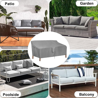 OutdoorLines Outdoor Waterproof Patio 3-Seater Couch Cover - UV Resistant Patio Sofa Furniture Covers Weatherproof Heavy Duty Glider Covers for Outdoor Furniture, 76Wx32.5Dx33H Inches, Gray