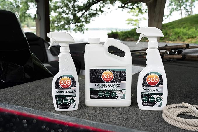 303 Marine Fabric Guard for Boat Covers & Canvas, 1 Gallon | Restores water and stain resistance on boat covers, canvas, and marine fabrics.