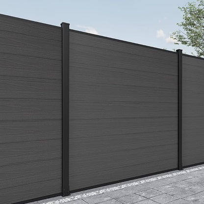 Mondaria Privacy Fence Panels for Outside, 6ft(W) x 6ft(H) Outdoor Fence with 2 Posts, Wind Resistant Wood Plastic Composite Fencing Panels for Patio,Backyard,Garden and Swimming Pool(Silver Gray)