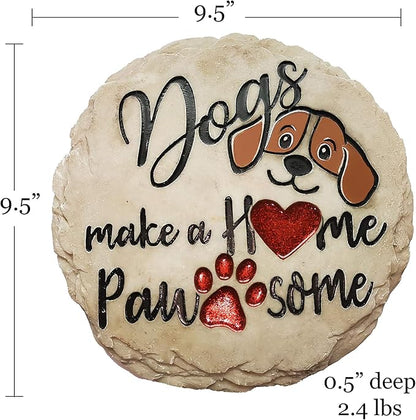 Spoontiques - Garden Décor - Dogs Make a Home Pawsome Stepping Stone - Decorative Stone for Garden (Pack of 10)