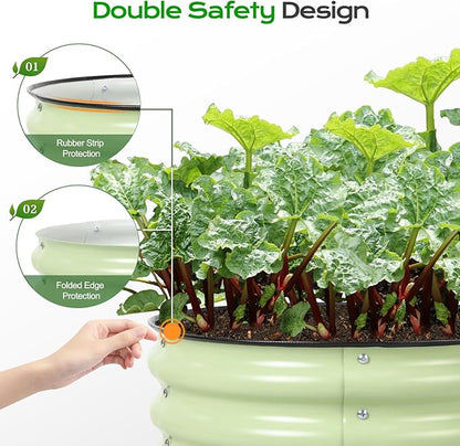 Aoodor 17" Tall 24" Metal Raised Garden Bed, Outdoor Planter Box and Raised Garden Kit for Vegetables, Flowers, and Herbs, Green
