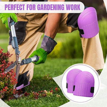Gardening Knee Pads for Women and Men Lightweight Waterproof Foam Knee Pads for Gardening and Housework with Adjustable Hook'n'Loop Straps(Purple)