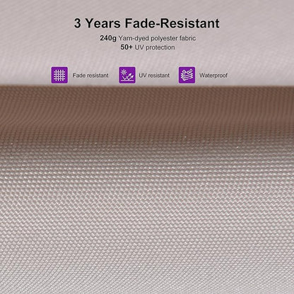PURPLE LEAF 9' X 11.5' Rectangle Cantilever Umbrella Patio Umbrella Outdoor Aluminum Offset Hanging Umbrella with 360-degree Rotation for Pool Garden Backyard Deck, Beige