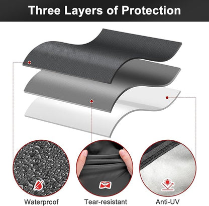 LBTING Grill Cover, 26-inch Heavy Duty 300D Oxford Waterproof Windproof UV Resistant BBQ Gas Grill Cover for Outdoor Barbecue Fit Most Brands Weber, Brinkmann, Char Broil, Holland