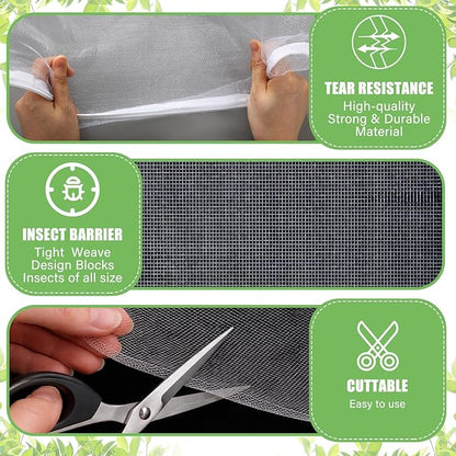 Garden Insect Netting for Raised Beds Extra Large Fruits Tree Netting Pest Barrier White Ultra Fine Mesh Row Bed Covers Net for Vegetable Fruit Protection from Insect Bird Animals(12 x 33 ft)