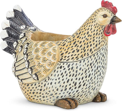 Abbott Collection Rooster Planter, Beige & Black (9 in)