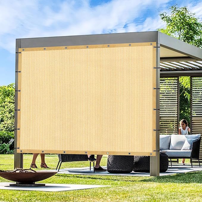 Artpuch Outdoor Pergola Shade Cover 4' X 9' Sun Shade Cloth with Grommets, 90% UV Protection Canopy Patio Privacy Screen (Customized Available) GN107, Wheat