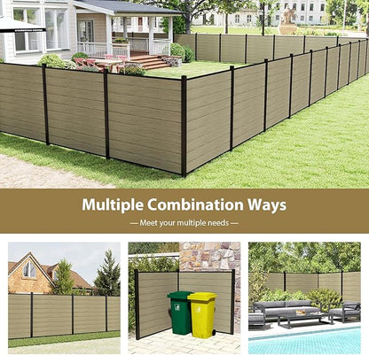 6ft W x 6ft H Outdoor Privacy Fence with Underground Sturdy Alloy Post, Tall Wind Resistant Fence Covering Privacy for Yard Backyard Garden and Swimming Pool(1 Post)
