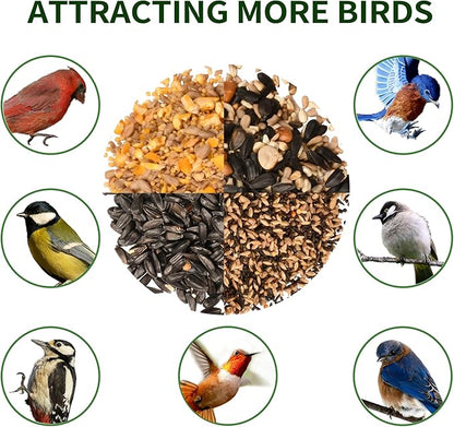 Solution4Patio US Cedar Hopper Bird Feeder for Outdoors Hanging, Handcrafted Wood Double Suet Cage & Clear View Windows, Squirrel-Proof Wild Bird Feeder for Cardinals, Finches, Chickadees