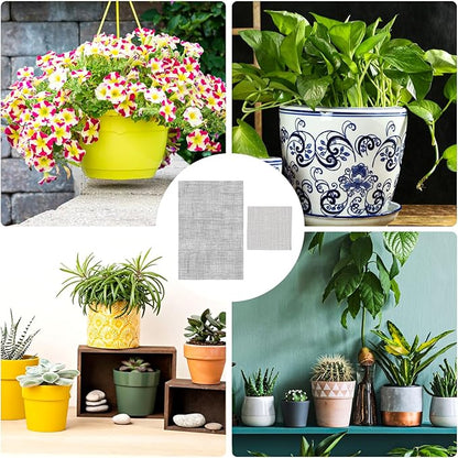 Flower Pot Hole Mesh Pad 10PCS 11.8 X 7.8 Inch/ 3.9 X 3.9 Inch Plastic Mesh Screen DIY Drainage Netting Pot Bottom Grid Mat Plant Drainage Screen Mesh Bonsai Mesh Keep Soil from Flowing Away